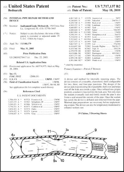 Internal Pipe Repair patent